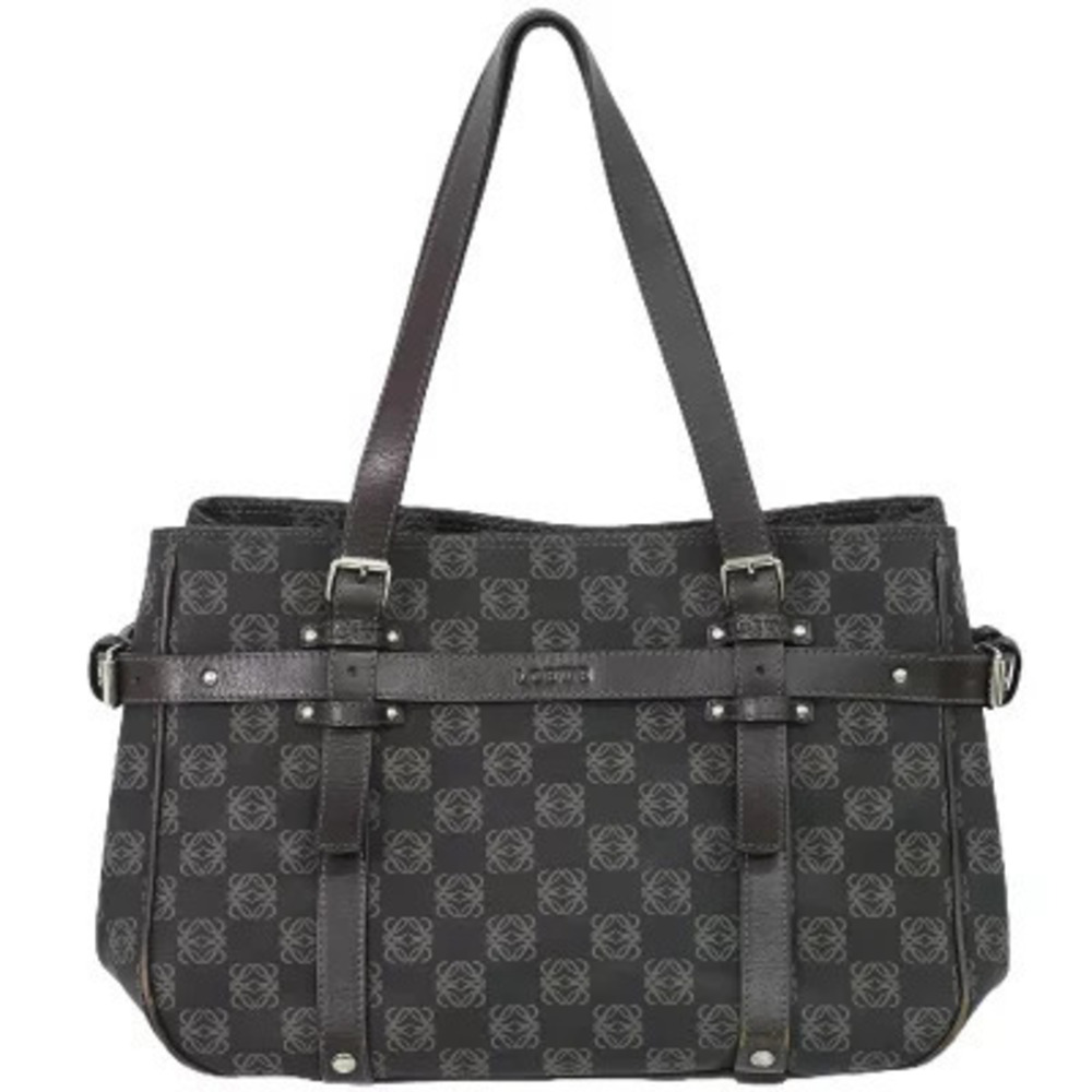 Loewe Anagram Tote Canvas Shoulder Bag Gray
